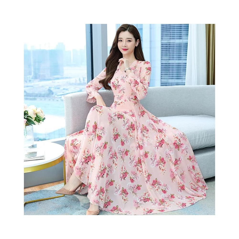 3D ডিজিটাল প্রিন্ট লং গাউন